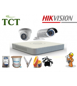 Lắp đặt trọn gói 3 camera quan sát Hikvision HD-TVI 720P