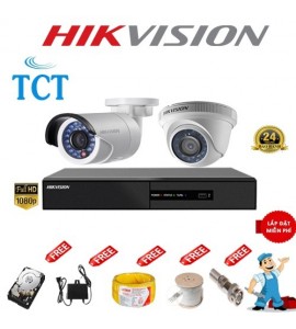 Lắp đặt camera giám sát trọn bộ 2 camera hikvision 1MP giá rẻ