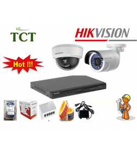 Lắp đặt trọn bộ 1 camera IP Hikvision 2.0MP Chính hãng